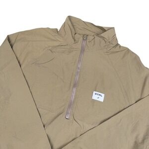 Staple Pigeon Mens STPL Quarter Zip Nylon Windbreaker Olive Green Large NWT